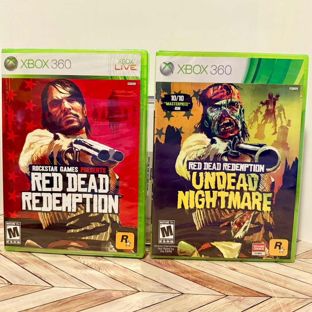 Red Dead Redemption 2010 First Print & Undead Nightmare Xbox 360 Sealed Rockstar